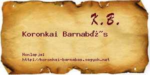Koronkai Barnabás névjegykártya